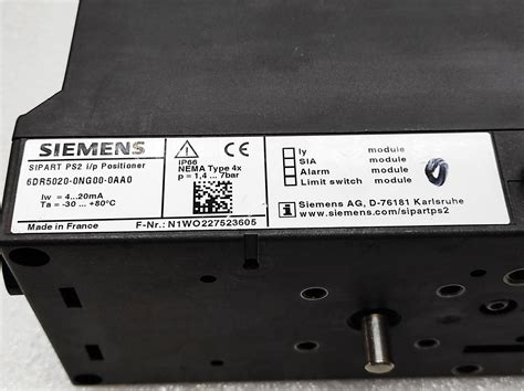 SIEMENS 6DR5020 0NG00 0AA0 SIPART PS2 I P POSITIONER