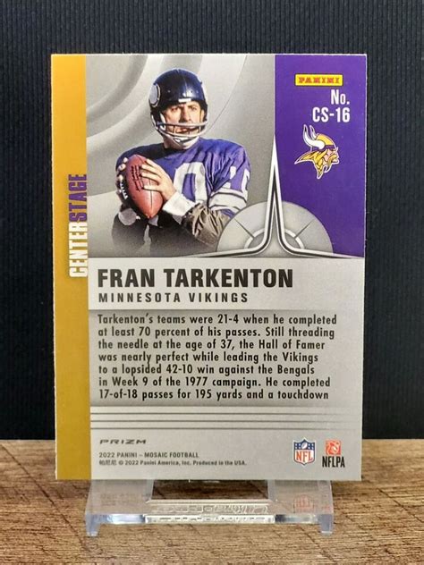 Panini Mosaic Center Stage Fran Tarkenton Silver Mosaic Prizm Cs