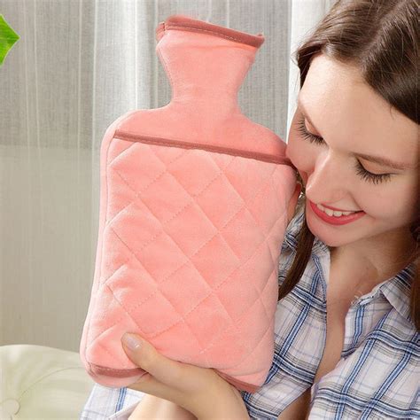 Ailopta Hot Water Bottle Safe Plush PVC Warming Bag For Menstrual Cramps Pain Relief
