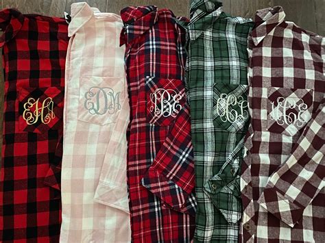 Monogrammed Flannel Shirt Custom Flannel Shirt Etsy