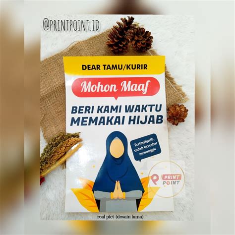 Jual Stiker Pintu Akhwat Syari Untuk Tamu Dan Kurir Ukuran Besar Folio