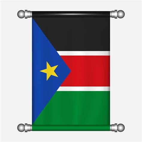 Premium Vector Realistic Hanging Flag Of South Sudan Pennant