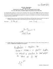 Biomechanics Problem Set 1 Ball Velocity Components Jump Course Hero