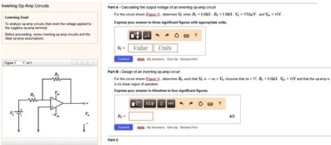 Solved Inverting Op Amp Circuits Part A Calculating The Output Voltage Of An Inverting Op Amp