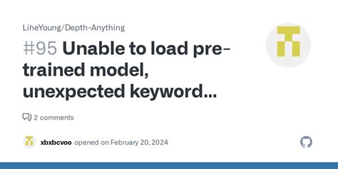 Unable To Load Pre Trained Model Unexpected Keyword Argument