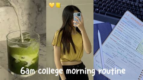 6am Productive College Uni Morning Routine Youtube