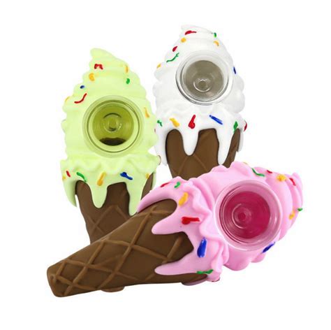 Silicone Ice Cream Cone Pipe Pirate Girl Smoke Boutique