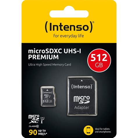 Intenso MicroSD Karte UHS I Premium 512 GB Clase 10 Tarjeta De Memoria