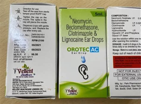 Neomycin Beclomethasone Clotrimazole And Lignocaine Ear Drops 5ml Drop In 1 Box Prescription