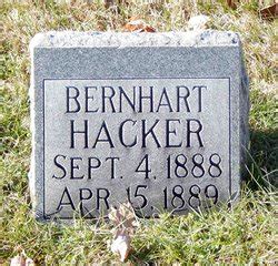 Bernhart Hacker 1888 1889 Mémorial Find a Grave