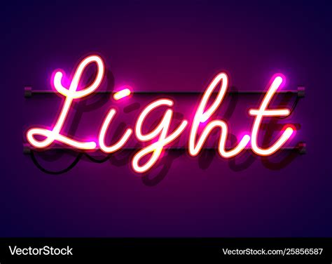 Neon Sign Word Light On Dark Background Royalty Free Vector