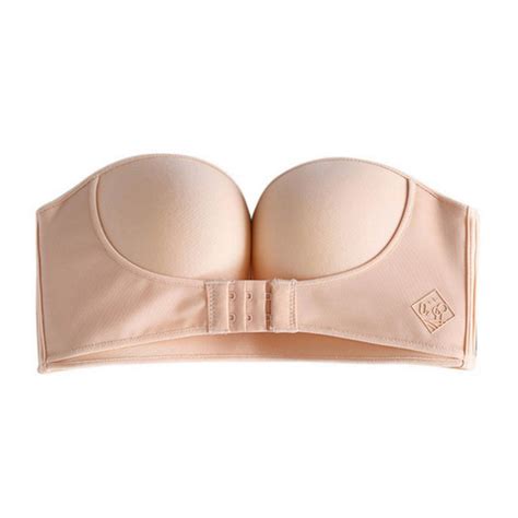 Strapless Front Buckle Lift Bra Women Wireless Non Slip Invisible Push