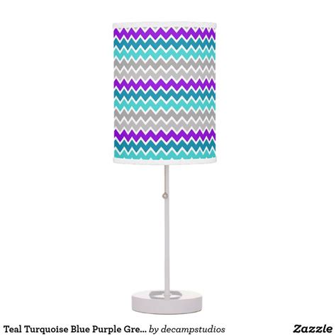 Teal Turquoise Blue Purple Grey Gray Chevron Table Lamp Zazzle