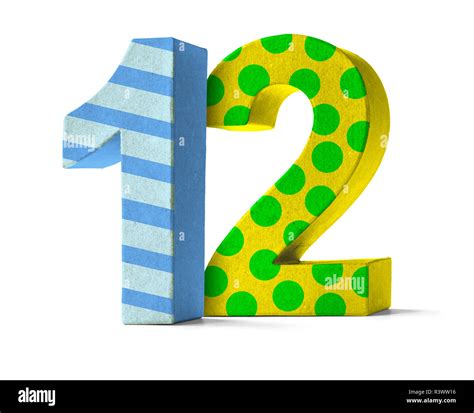 colorful number of cardboard - number 12 Stock Photo - Alamy