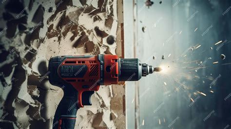 Premium Photo A Photo Of A Power Drill Creating Holes In Drywall