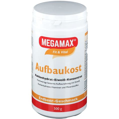 MEGAMAX Fit Vital Aufbaukost Kohlenhydrat Eiweiß Konzentrat Erdbeer