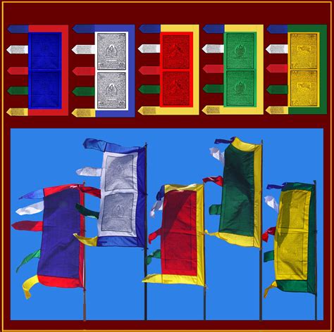 3.5 foot - Set of 5 Prayer Flags – Prayer Flags & Dharma Banners from Radiant Heart Studios