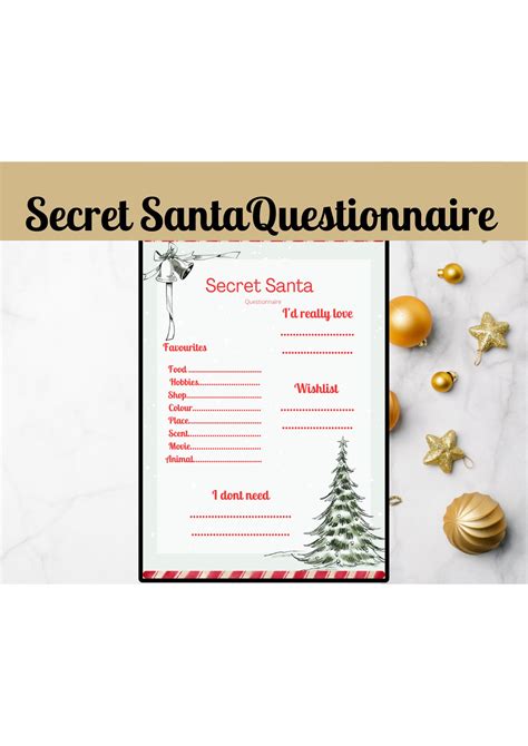 Secret Santa Notes Secret Santa Questionnaire Funny Secret Santa Printable Notes 4 Secret