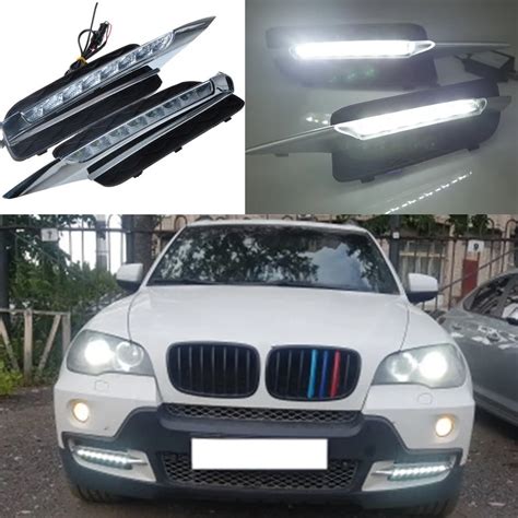 DRL Daytime Running Lights For BMW X5 E70 2007 2010 Daylight LED Fog