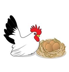 Chicken Hold Egg Royalty Free Vector Image Vectorstock