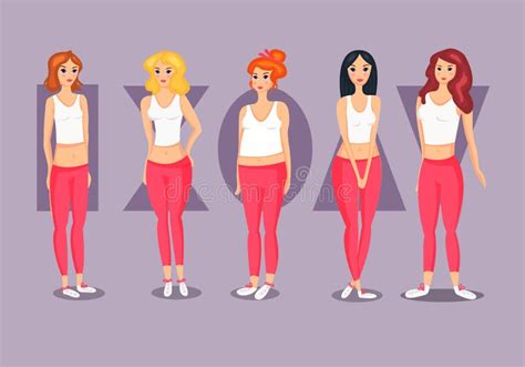 Set Of Female Body Shape Types Stock Vector Illustration Of