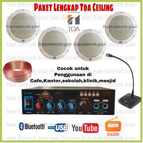 Jual Paket Toa Ceiling Speaker Plafon Cocok Untuk Kantor Klinik Cafe