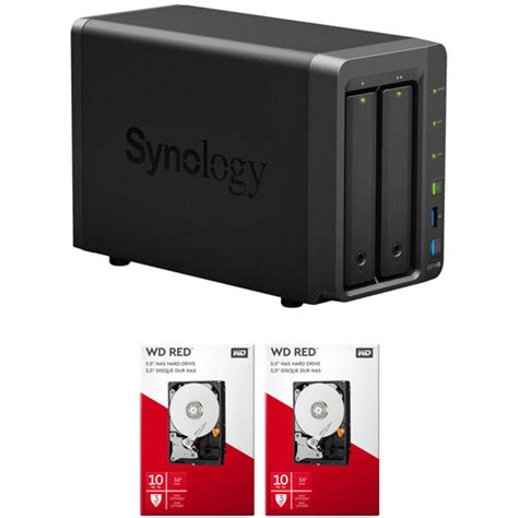 Synology Diskstation 20tb Ds718 2 Bay Nas Enclosure Kit With Wd