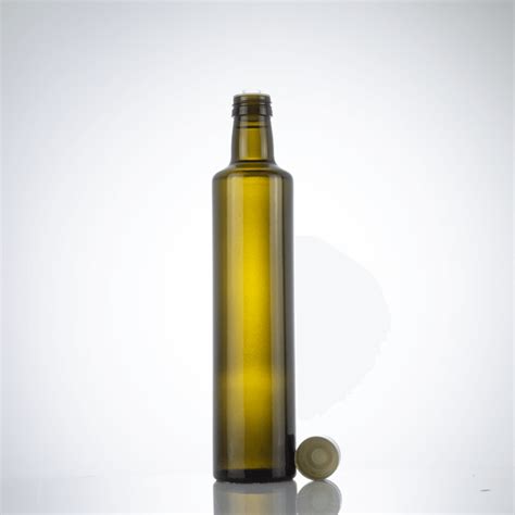 Round Amber Olive Oil Bottle 500ml Long Glory Glass