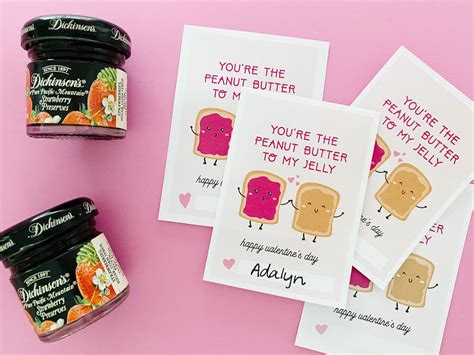 Peanut Butter Jelly Valentines Day Tags We Go Together Like Digital Download Valentine