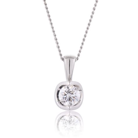 Ct White Gold Ct Round Brilliant Diamond Solitaire Pendant