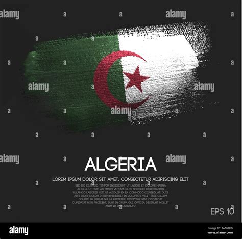 Algeria Flag Made Of Glitter Sparkle Brush Paint Vector Stock Vector