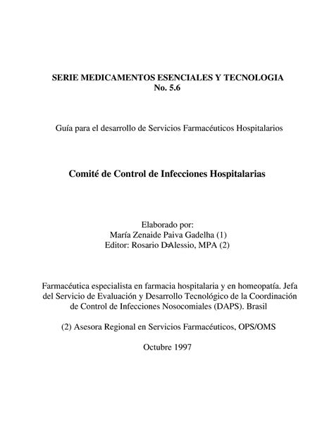 Comite De Infecciones Intrahospitalarias SERIE MEDICAMENTOS