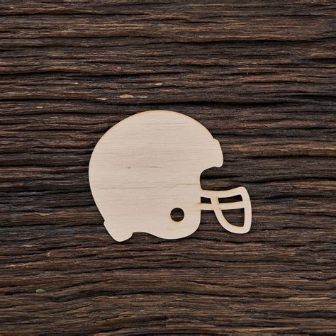 Wooden Football Helmet Shape For Crafts And Decoration Laser Cut