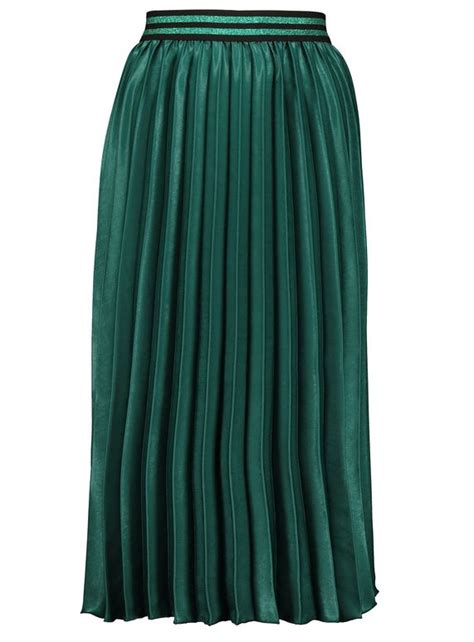 Emerald Green Pleated Midi Skirt Pleated Midi Skirt Fashion Satin