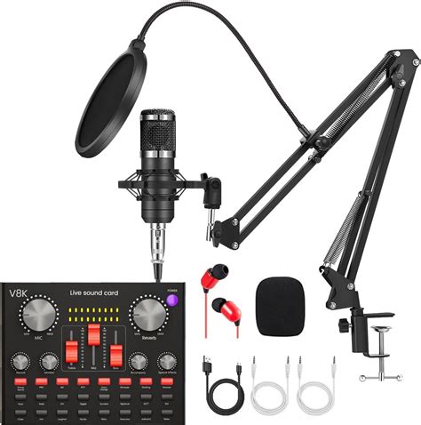 Podcast Mikrofon Bündeln Audio Interface Mit Cardioid Designer Bm800 Mikrofon Für Gamer Und All