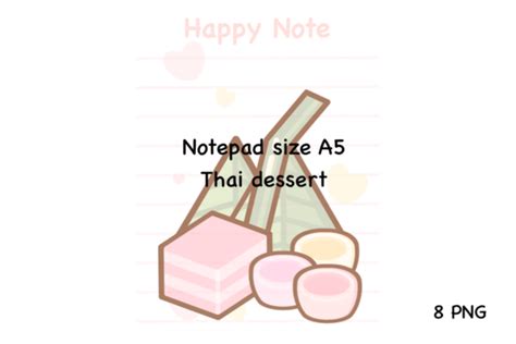 Thai Dessert Notepad Size A5 Graphic By SPsweet Creative Fabrica