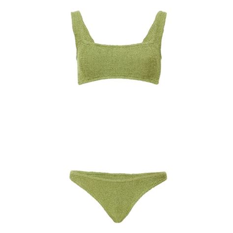 Hunza G Metallic Crepe Bikini Khaki Smallable