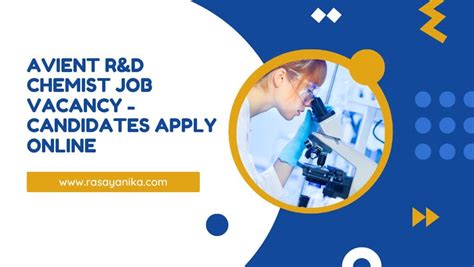 Avient Randd Chemist Job Vacancy Candidates Apply Online