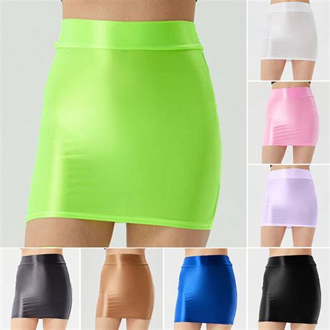 Us Sexy Femmes Brillant Taille Haute Crayon Moulante Courte Mini Jupe