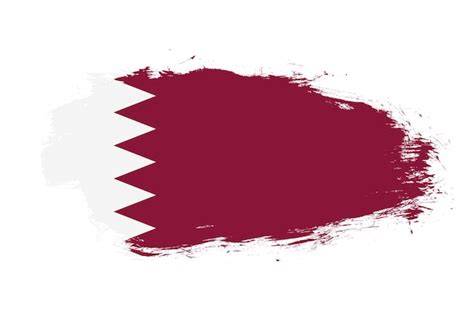 Premium Photo Flag Of Qatar On White Stroke Brush Background