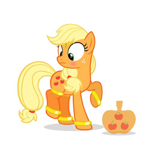 428451 Safe Artist Navitaserussirus Applejack Genie Blushing