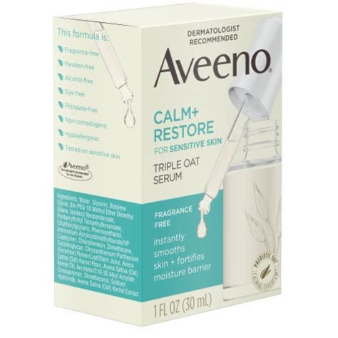 Aveeno Calm + Restore Triple Oat Sensitive Skin Face Serum, 1 fl. oz ...