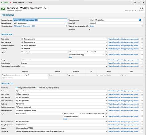 Schemat importu faktury sprzedaży OSS Rachmistrz nexo Forum InsERT