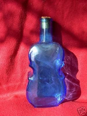 Vintage Wheaton Nj Glass Cobalt Blue Violin Bottle Cork