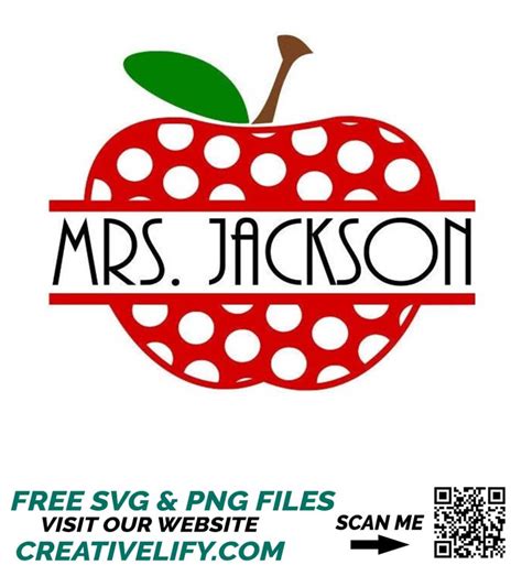 Apple Name Frame Svg Teacher Svg Digital Download Cut Fil Inspire Uplift