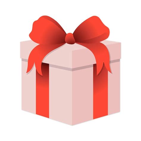 Ilustración vectorial de una caja de regalo con un lazo Vector Premium