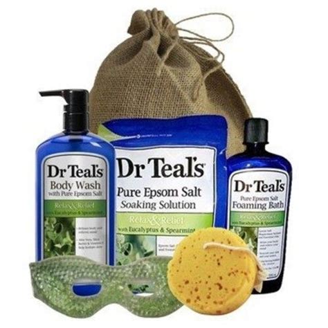 Dr Teal S 5 Piece Bagged T Set Featuring Full Size Epsom Bath Salts Foaming Bubble Bath