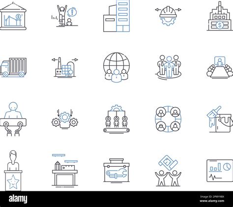 Production Enterprise Outline Icons Collection Enterprise Production