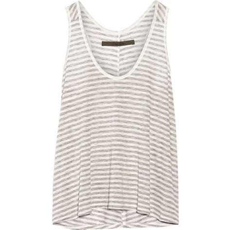 Enza Costa Striped Jersey Tank Pln Liked On Polyvore Featuring