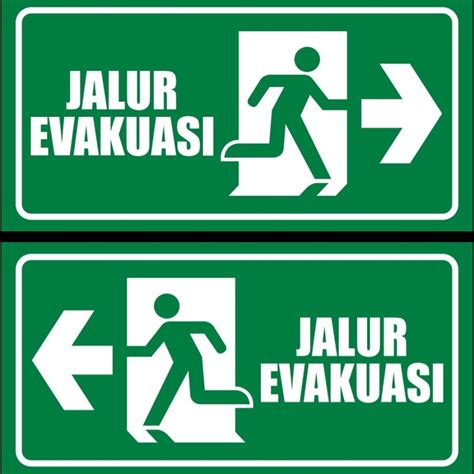 Jual Sign Stiker Jalur Evakuasi Panah Sticker Rambu Pintu Darurat